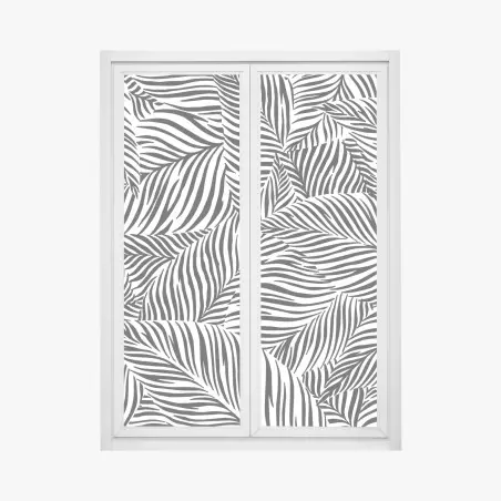 Window decal monochrome tropical leaf pattern • Wallissimo®