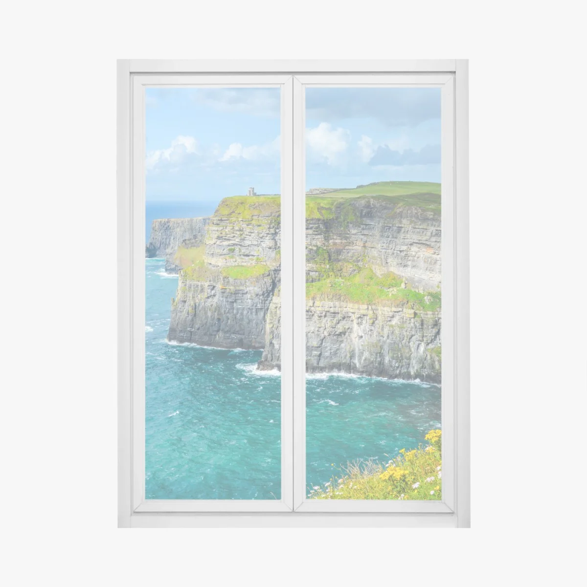Window decal dramatic coastal cliffs and ocean view ⁕ Wallissimo® Window decal dramatic coastal cliffs and ocean view ⁕ Wallissimo®
