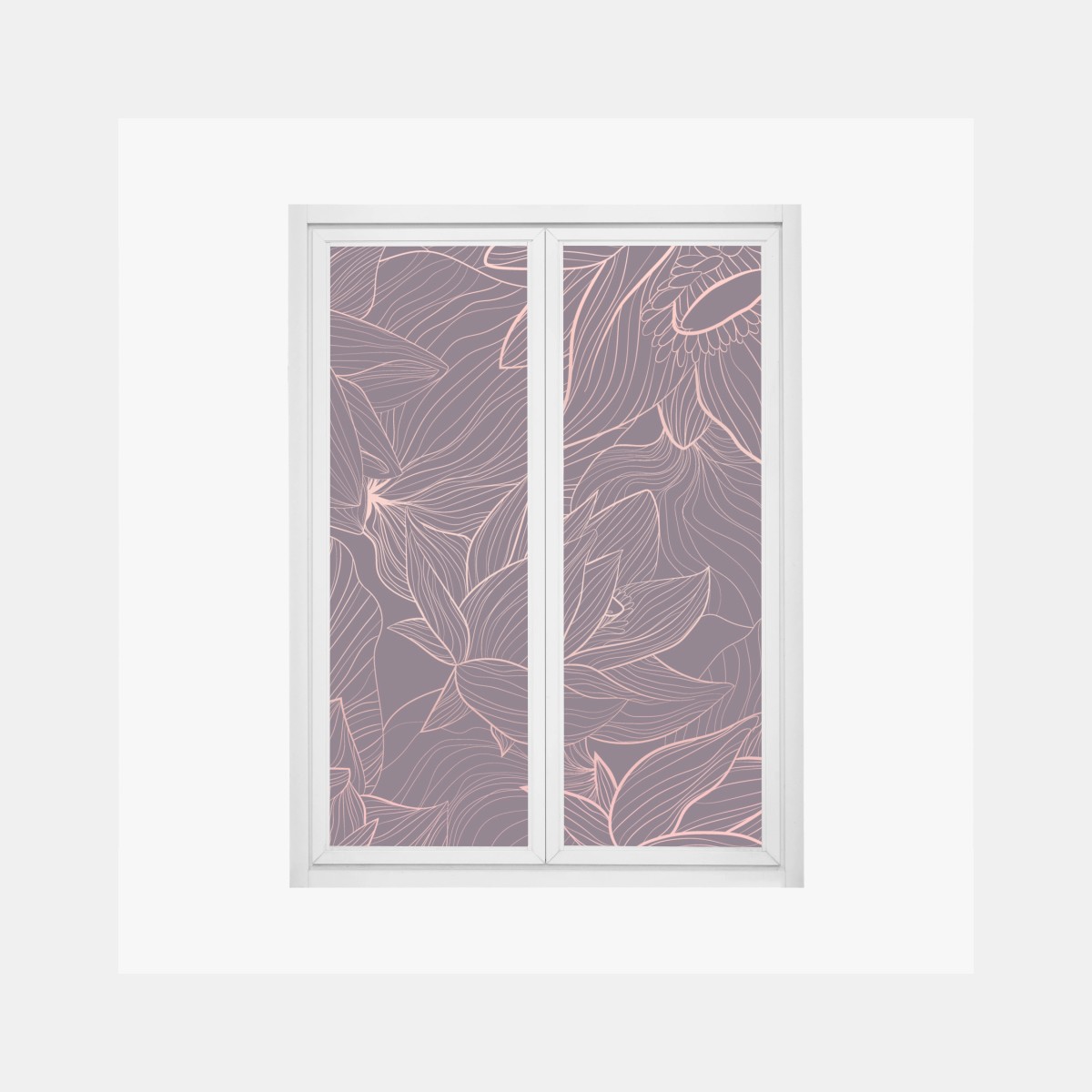 Window decal elegant pink line floral pattern • Wallissimo® Window decal elegant pink line floral pattern • Wallissimo®