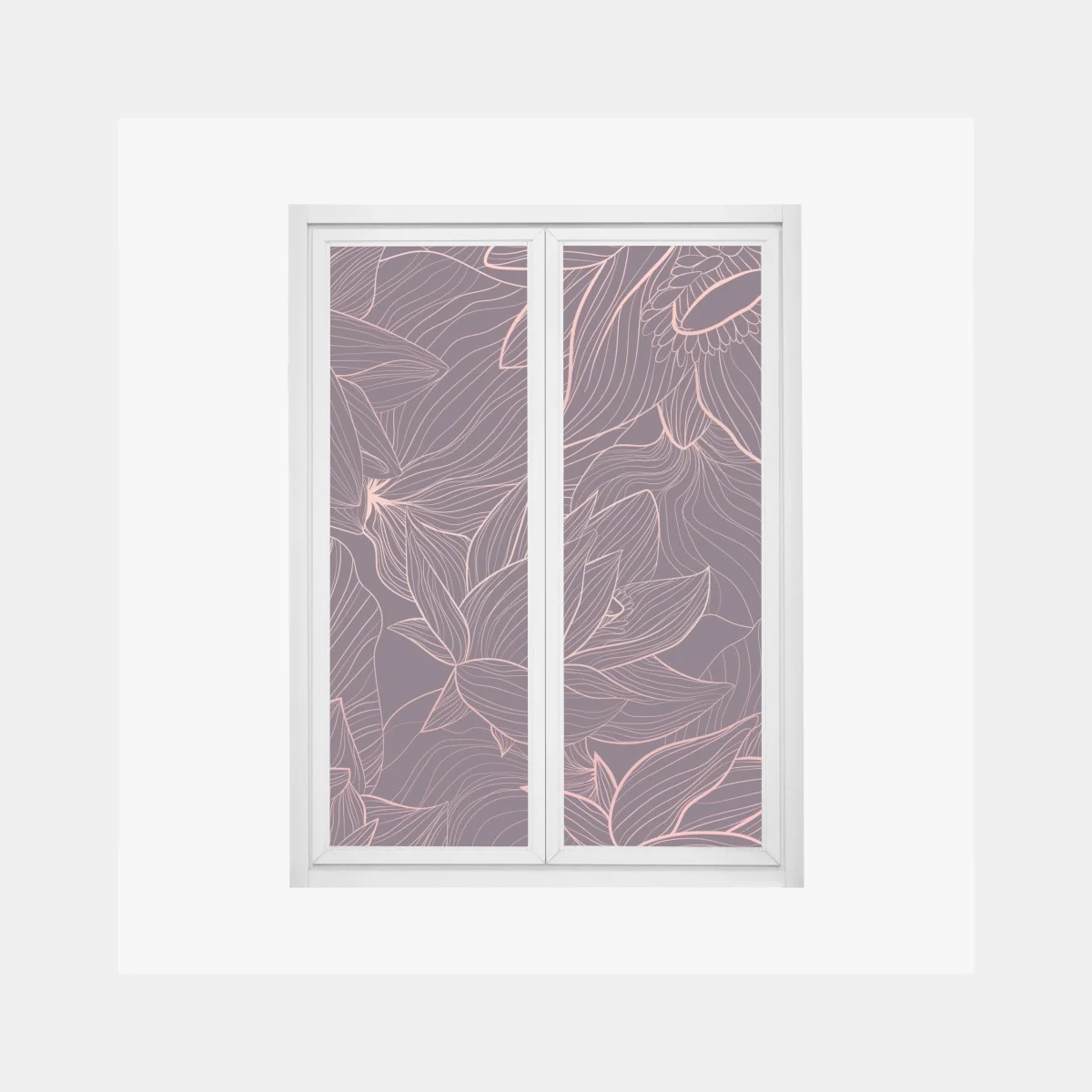 Window decal elegant pink line floral pattern ⁕ Wallissimo® Window decal elegant pink line floral pattern ⁕ Wallissimo®