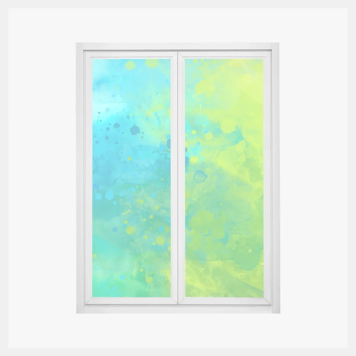 Window decal vibrant turquoise and lime watercolor splash • Wallissimo® Window decal vibrant turquoise and lime watercolor splash • Wallissimo®