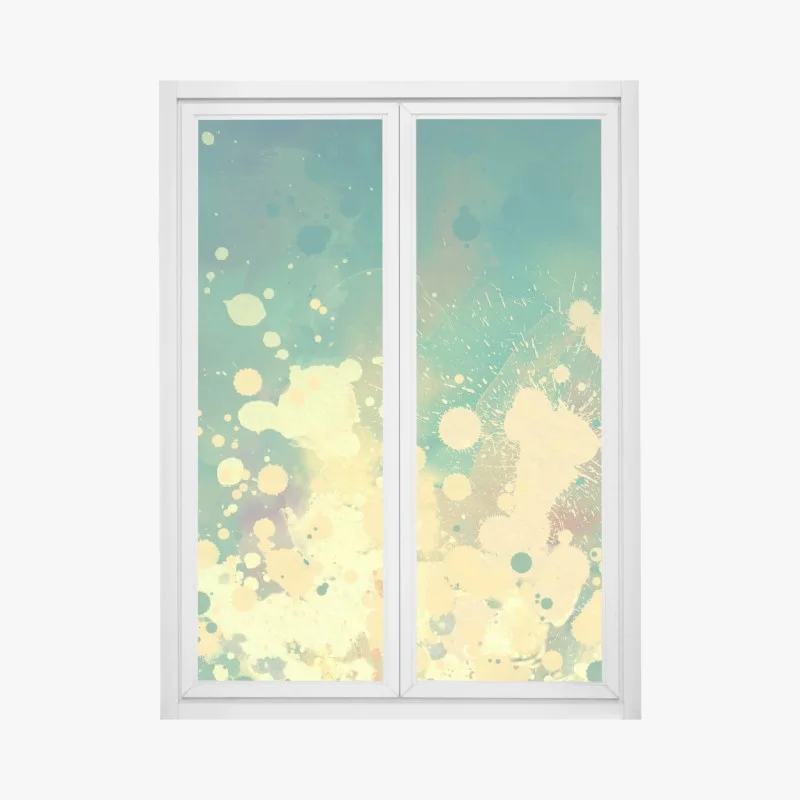 Window decal turquoise burst watercolor abstract