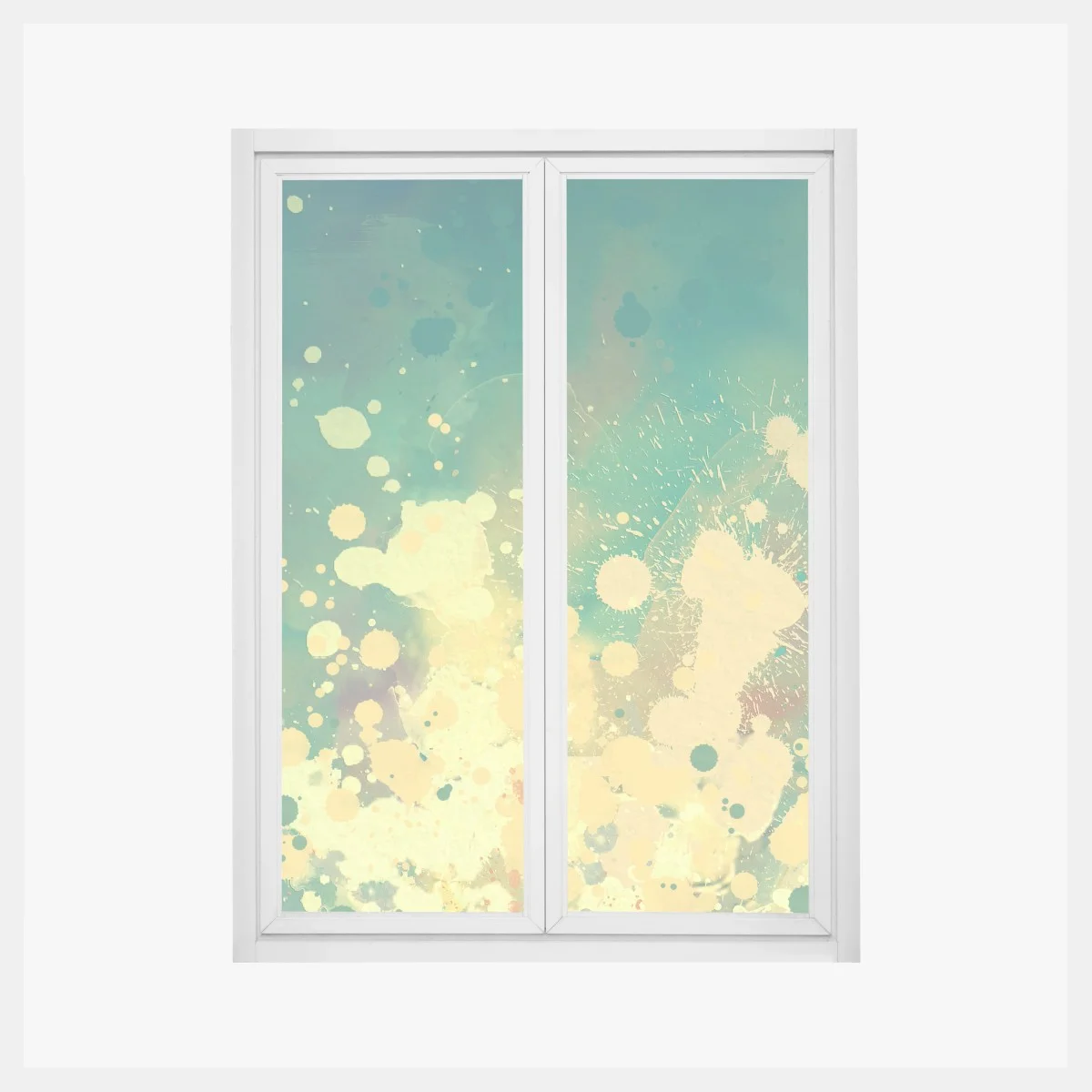 Window decal turquoise burst watercolor abstract ⁕ Wallissimo® Window decal turquoise burst watercolor abstract ⁕ Wallissimo®