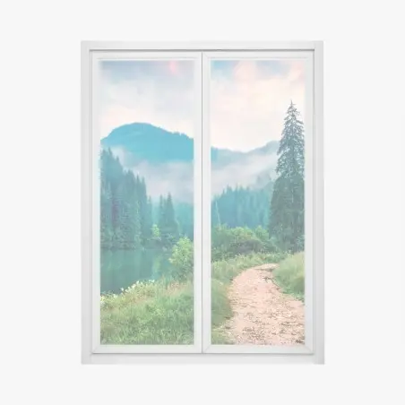 Window decal misty morning at Lacu Roșu • Wallissimo®