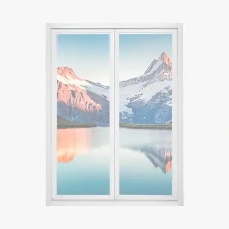 Window decal sunset reflections at Bachalpsee, Switzerland • Wallissimo®