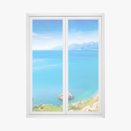Window decal panoramic Konyaalti beach, Antalya • Wallissimo®