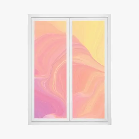 Window decal vibrant flowing color waves • Wallissimo®