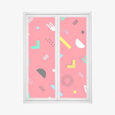 Window decal vibrant memphis geometric pattern • Wallissimo®