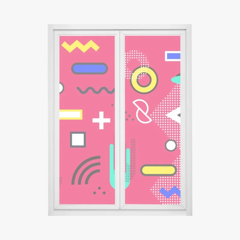 Window decal vibrant geometric pop pattern