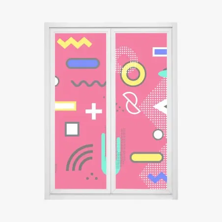 Window decal vibrant geometric pop pattern • Wallissimo®