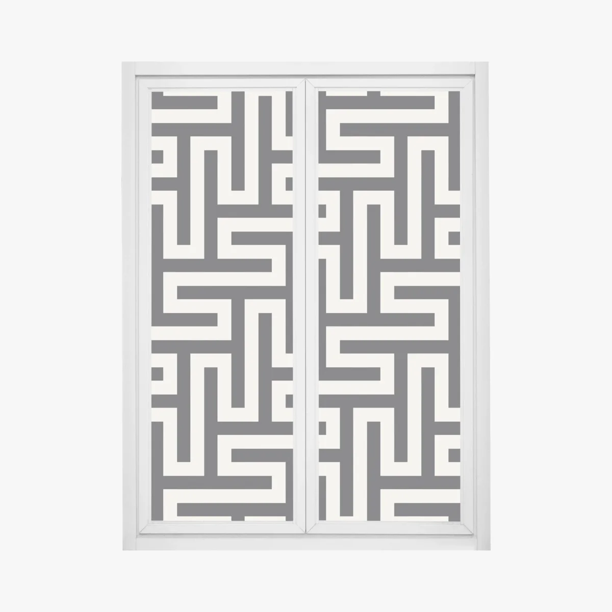 Window decal geometric maze pattern in beige and black • Wallissimo® Window decal geometric maze pattern in beige and black • Wallissimo®