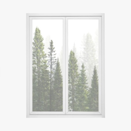 Window decal misty fir forest panorama • Wallissimo®