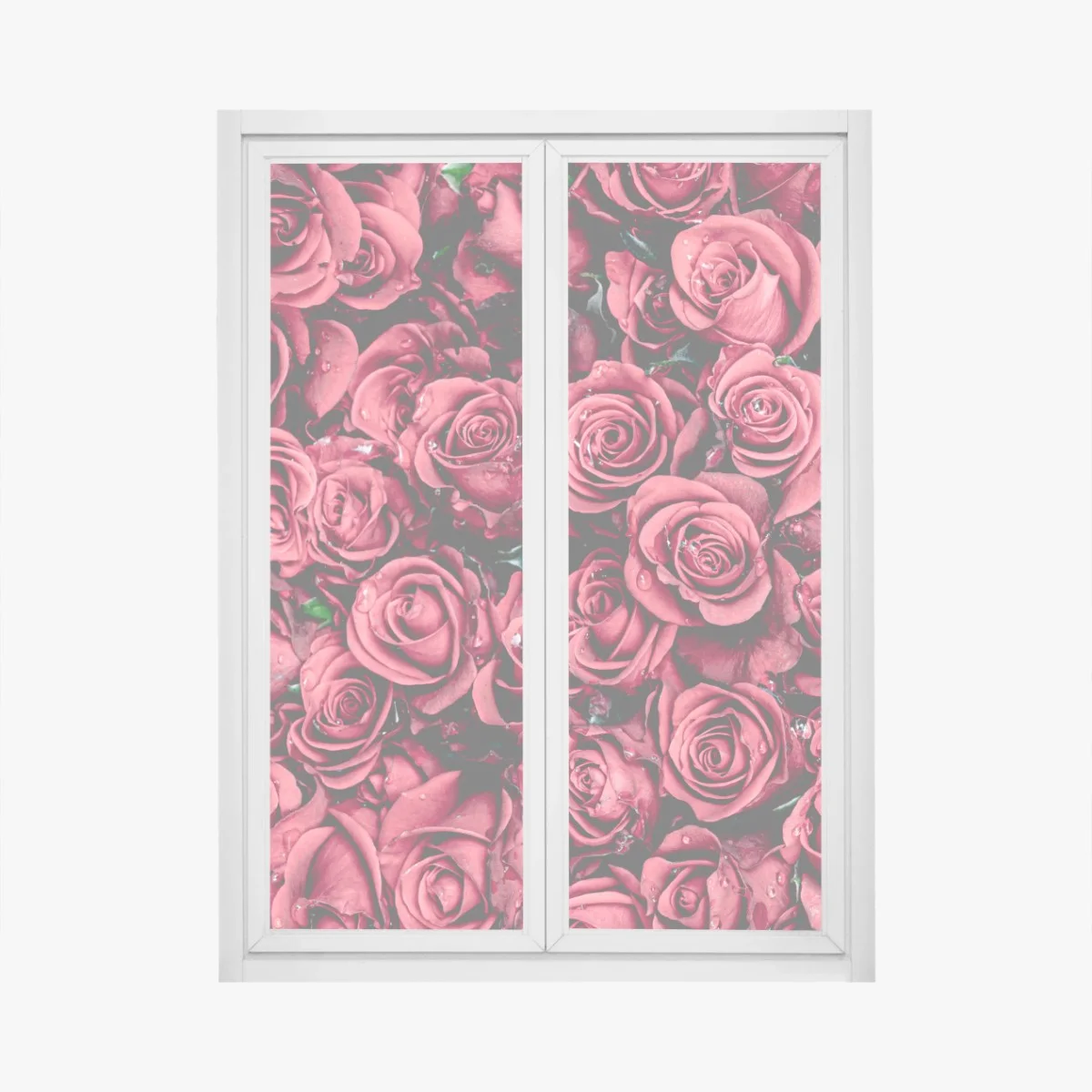 Window decal lush red roses floral wall art • Wallissimo® Window decal lush red roses floral wall art • Wallissimo®