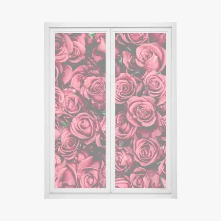 Window decal lush red roses floral wall art • Wallissimo®