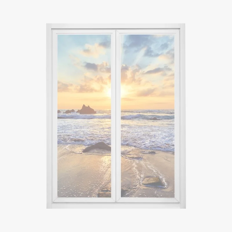 Window decal aerial turquoise beach at Nusa Penida • Wallissimo®