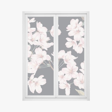 Window decal delicate cherry blossom floral print • Wallissimo®