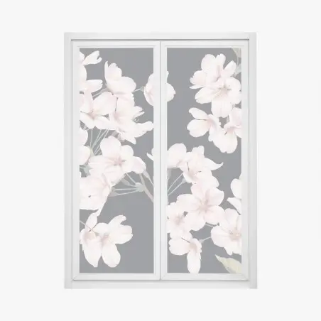 Window decal delicate cherry blossom floral print • Wallissimo®