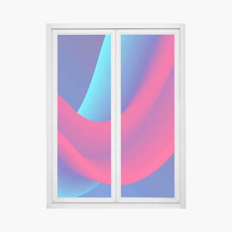 Window decal vibrant flowing gradient waves