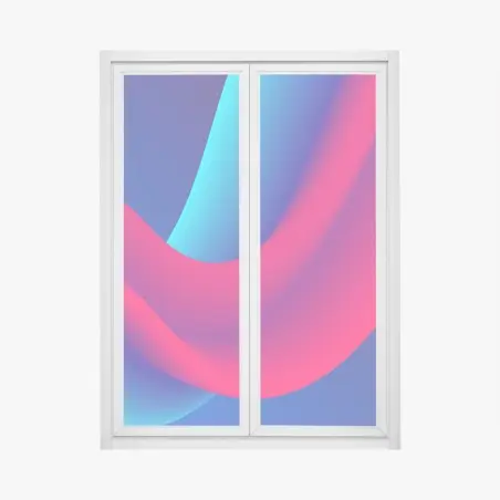 Window decal vibrant flowing gradient waves • Wallissimo®