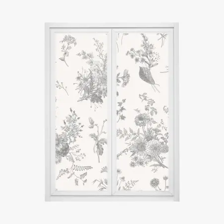 Window decal classic black and white floral pattern • Wallissimo®