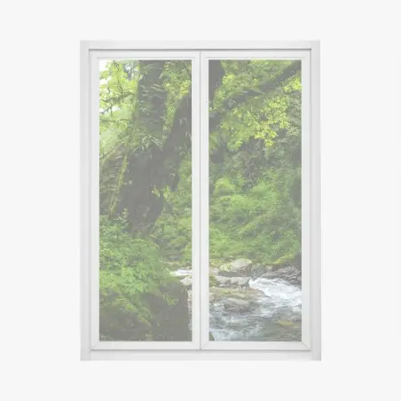 Window decal lush green waterfall forest landscape • Wallissimo®