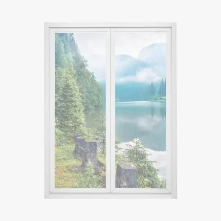 Window decal misty morning at Lacu Rosu • Wallissimo®