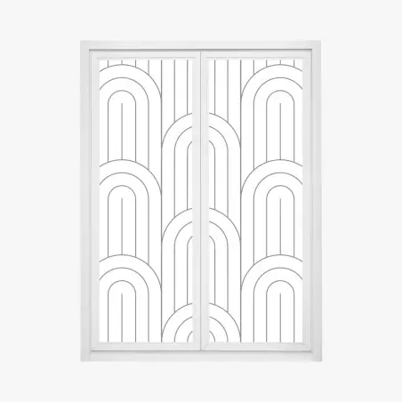 Window decal monochrome retro arch pattern • Wallissimo®