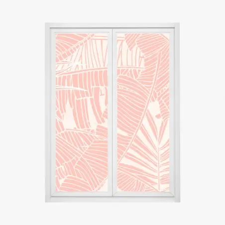 Window decal coral tropical leaf pattern • Wallissimo®