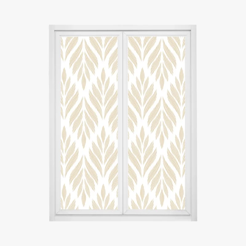 Window decal gold leaf pattern seamless design
