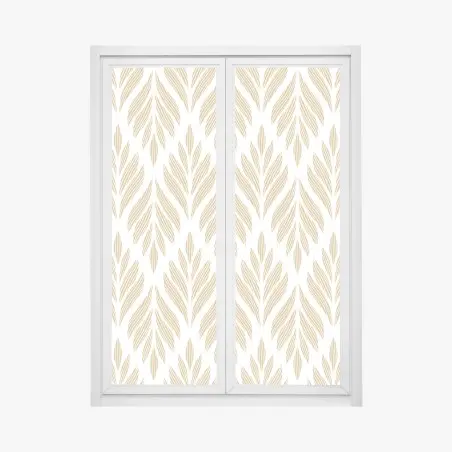 Window decal gold leaf pattern seamless design • Wallissimo®