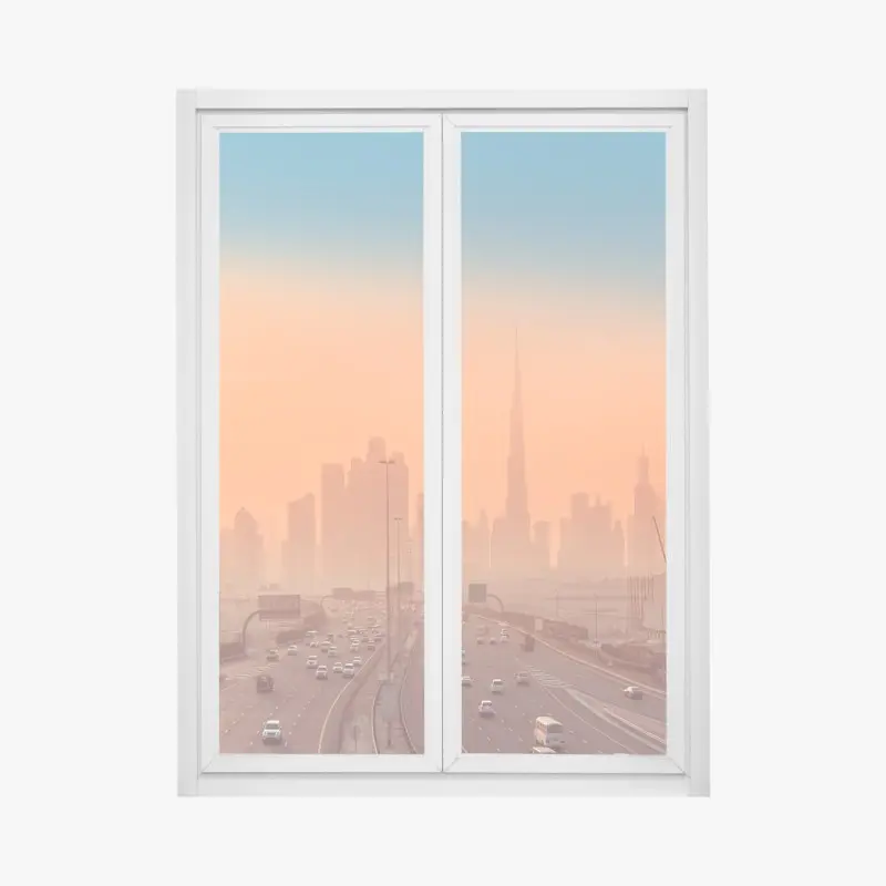 Window decal Dubai skyline at sunrise