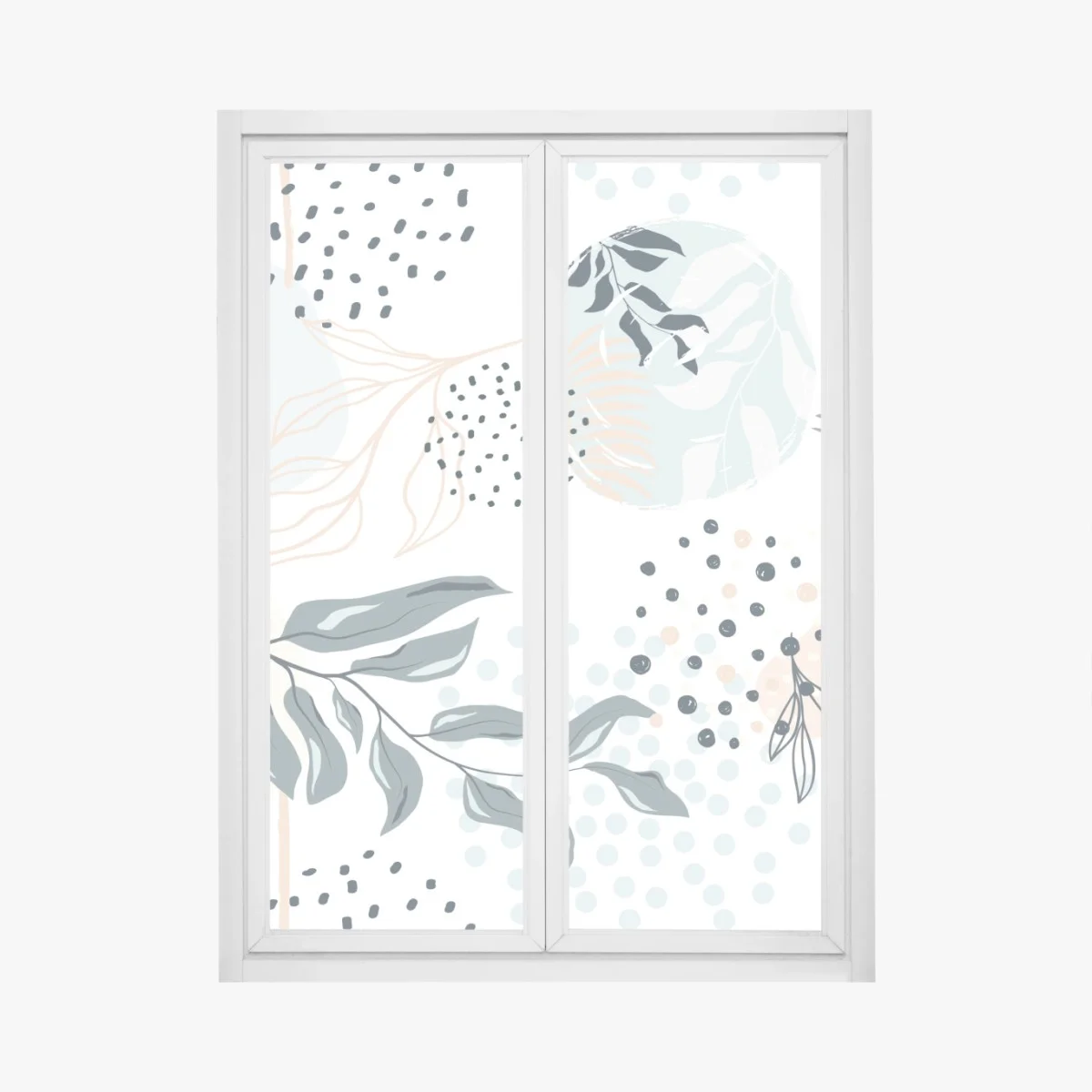 Window decal pastel botanical abstract design • Wallissimo® Window decal pastel botanical abstract design • Wallissimo®
