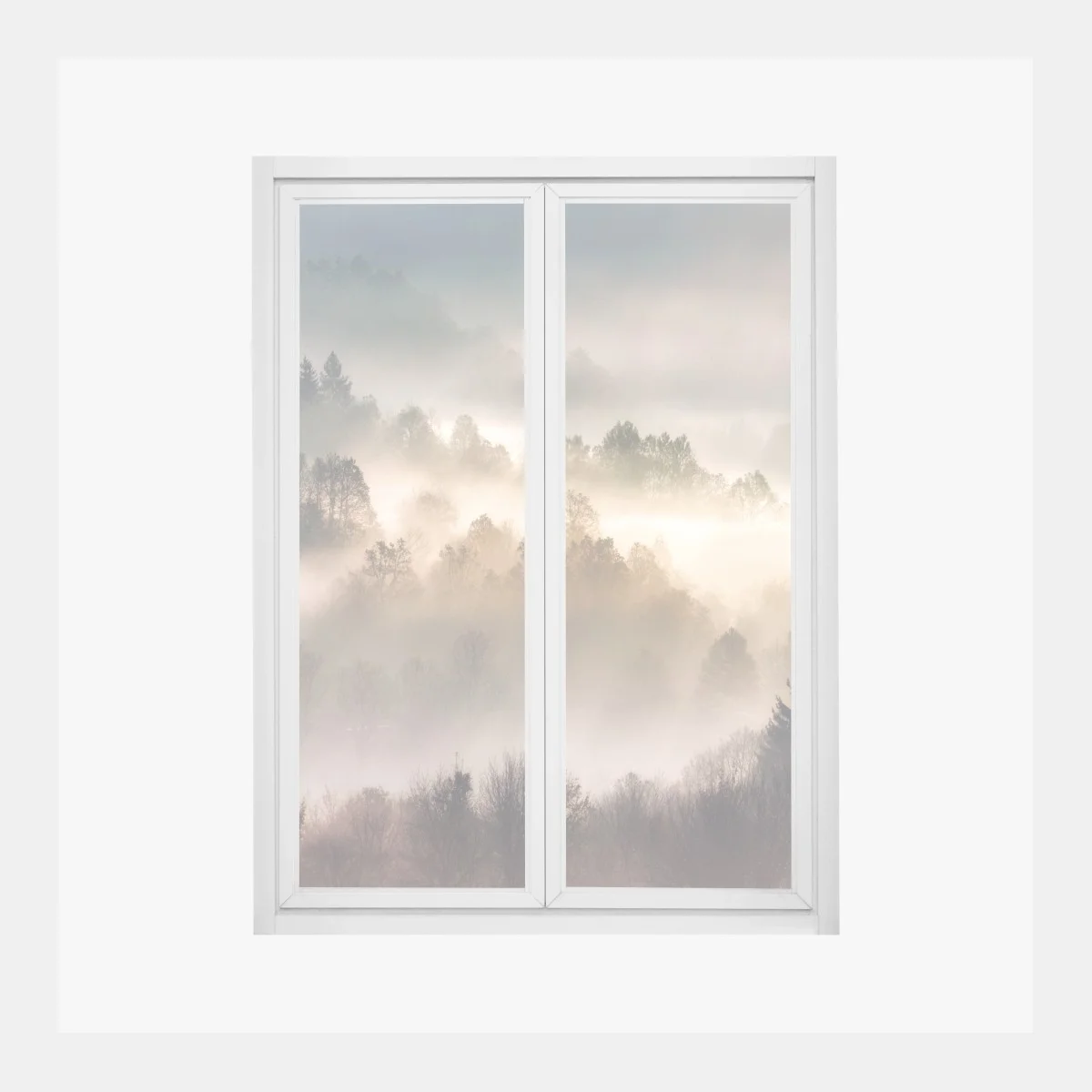Window decal misty forest at dawn • Wallissimo® Window decal misty forest at dawn • Wallissimo®
