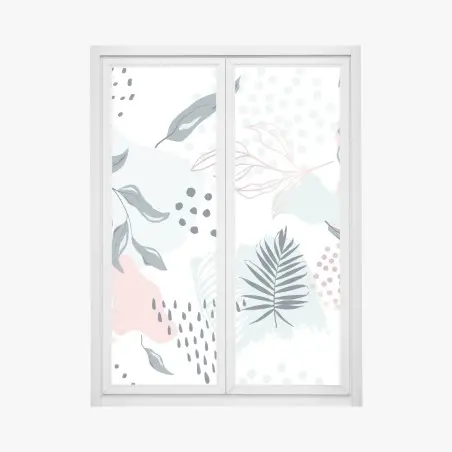 Window decal pastel botanical abstract pattern • Wallissimo®