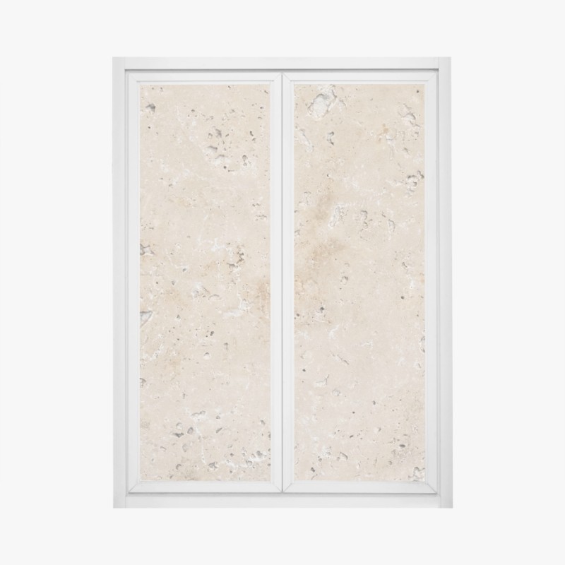 Window decal beige travertine stone texture