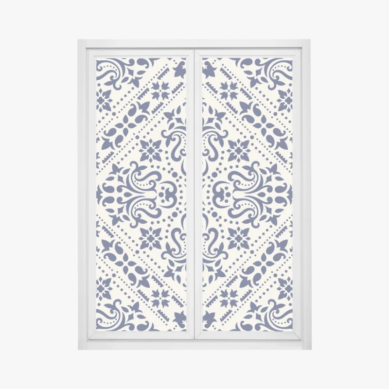 Window decal navy damask tile pattern ⁕ Wallissimo® Window decal navy damask tile pattern ⁕ Wallissimo®