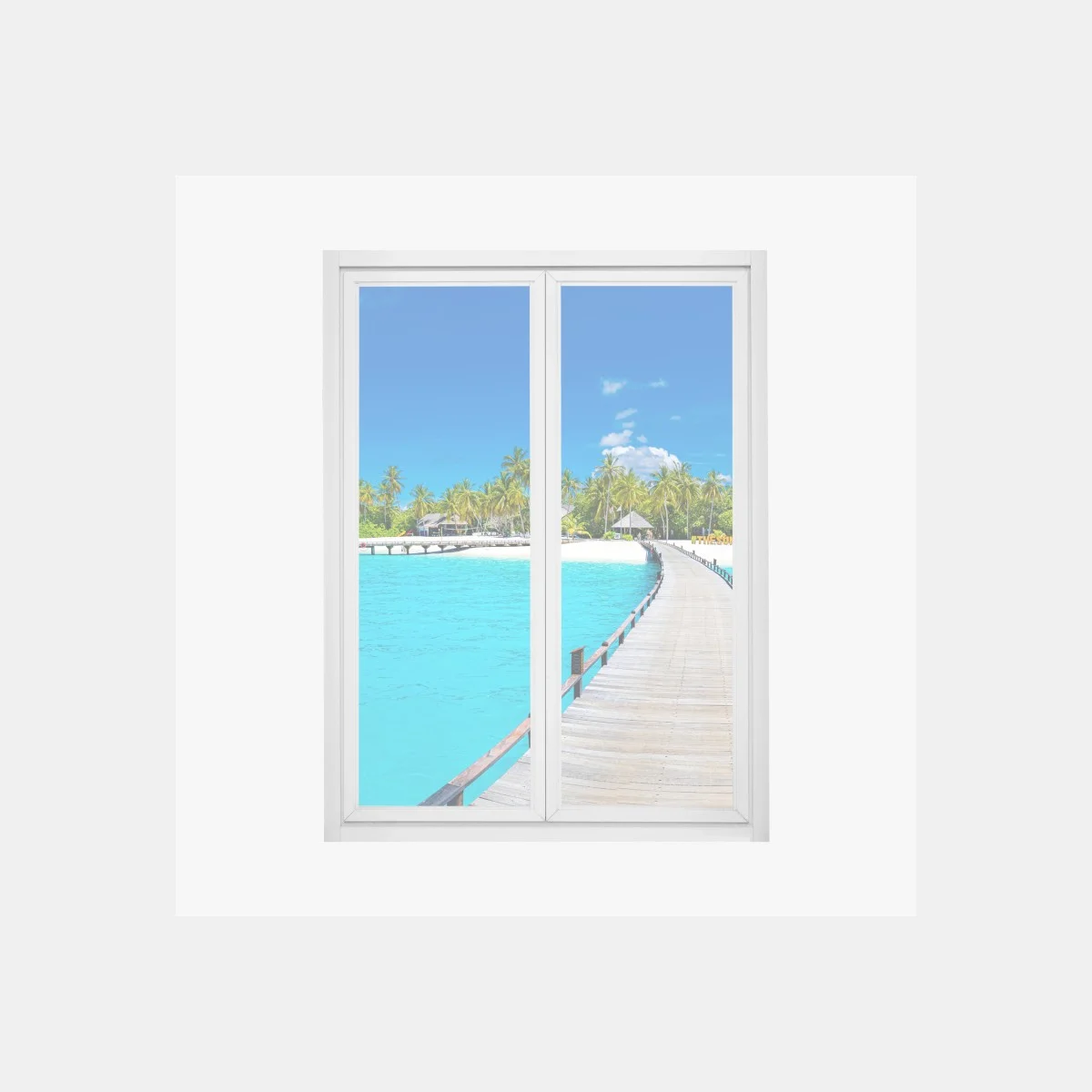 Window decal tropical turquoise paradise beach • Wallissimo® Window decal tropical turquoise paradise beach • Wallissimo®