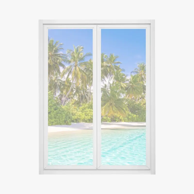 Window decal tropical palm beach paradise