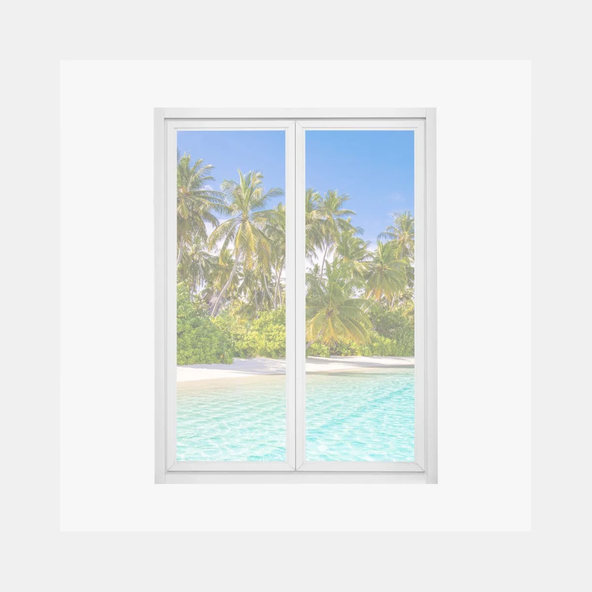 Window decal tropical palm beach paradise • Wallissimo® Window decal tropical palm beach paradise • Wallissimo®