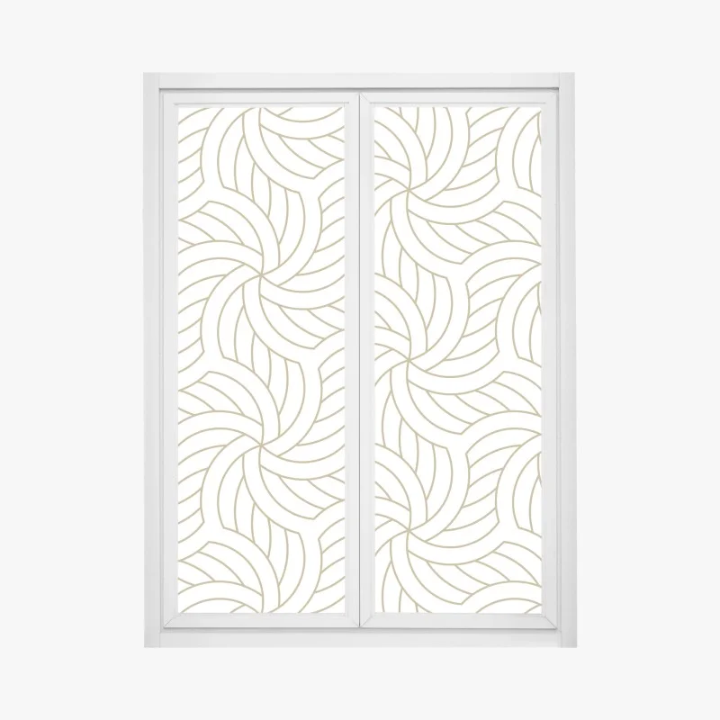 Window decal gold geometric swirl pattern
