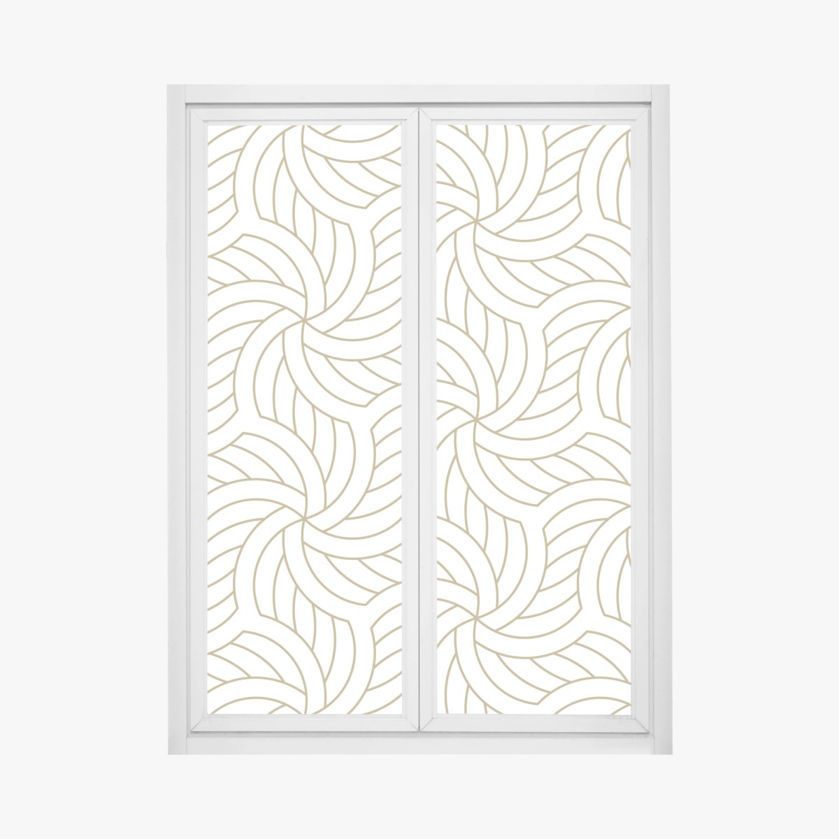 Window decal gold geometric swirl pattern • Wallissimo® Window decal gold geometric swirl pattern • Wallissimo®
