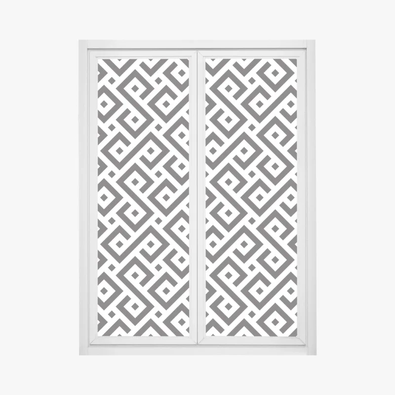 Window decal timeless black and white geometric pattern