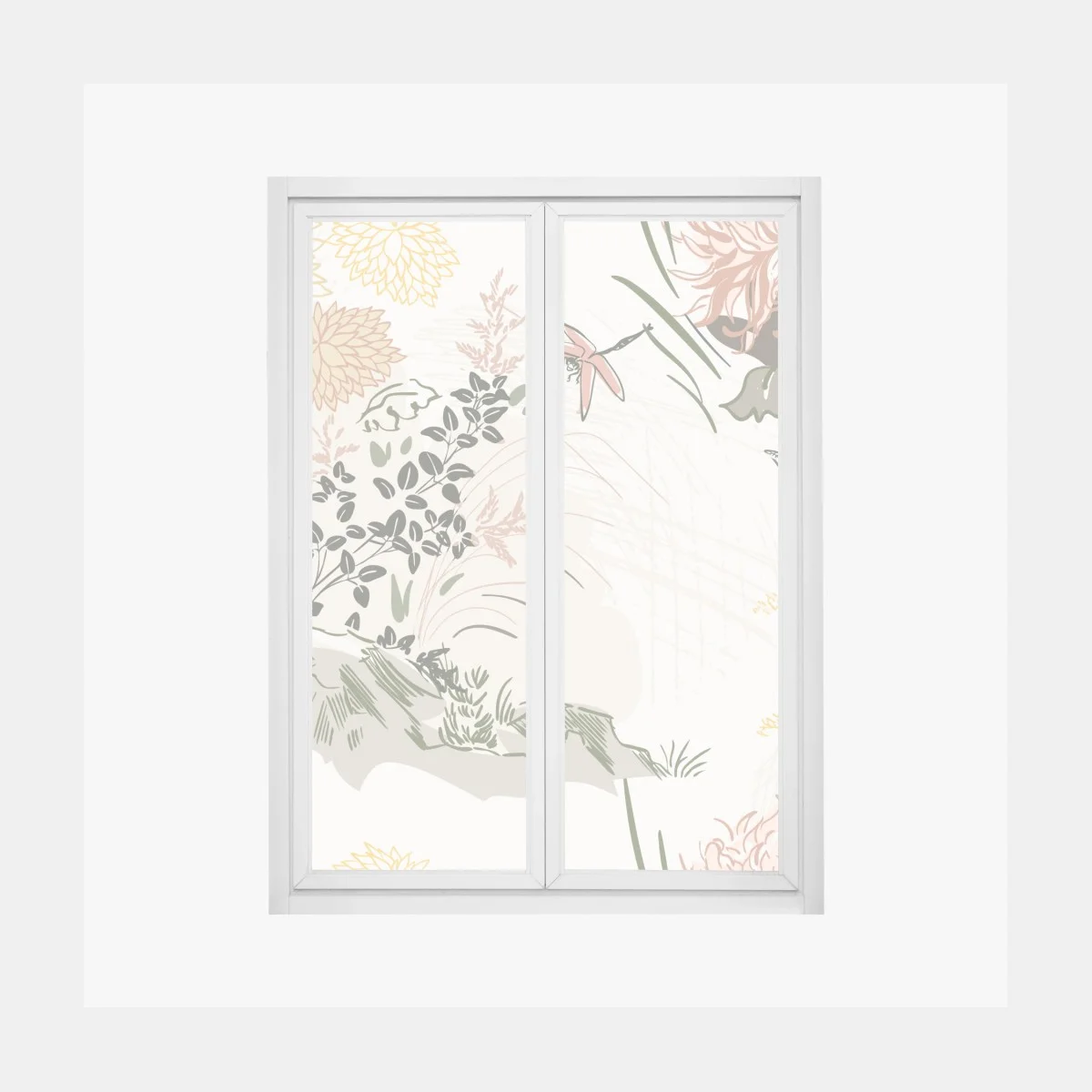 Window decal soft pastel floral pattern ⁕ Wallissimo® Window decal soft pastel floral pattern ⁕ Wallissimo®