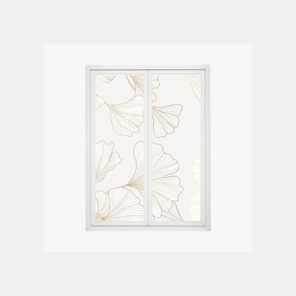 Window decal delicate golden ginkgo botanical pattern • Wallissimo® Window decal delicate golden ginkgo botanical pattern • Wallissimo®