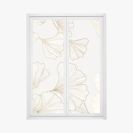 Window decal delicate golden ginkgo botanical pattern • Wallissimo®