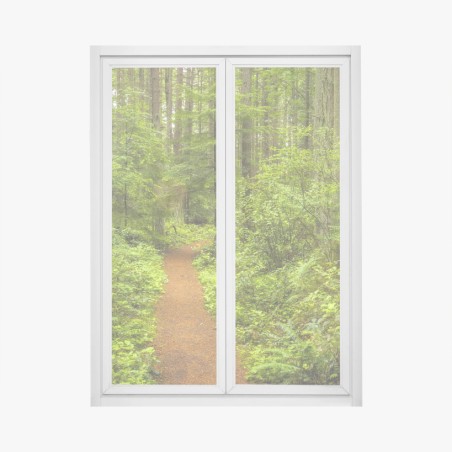 Window decal serene forest trail panorama • Wallissimo®