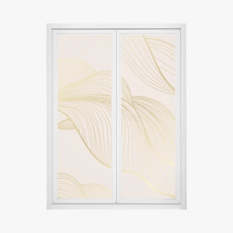 Window decal golden waves abstract pattern