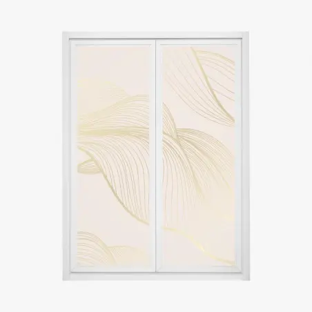 Window decal golden waves abstract pattern • Wallissimo®