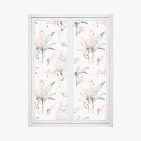 Window decal watercolor flamingo tropical pattern • Wallissimo®