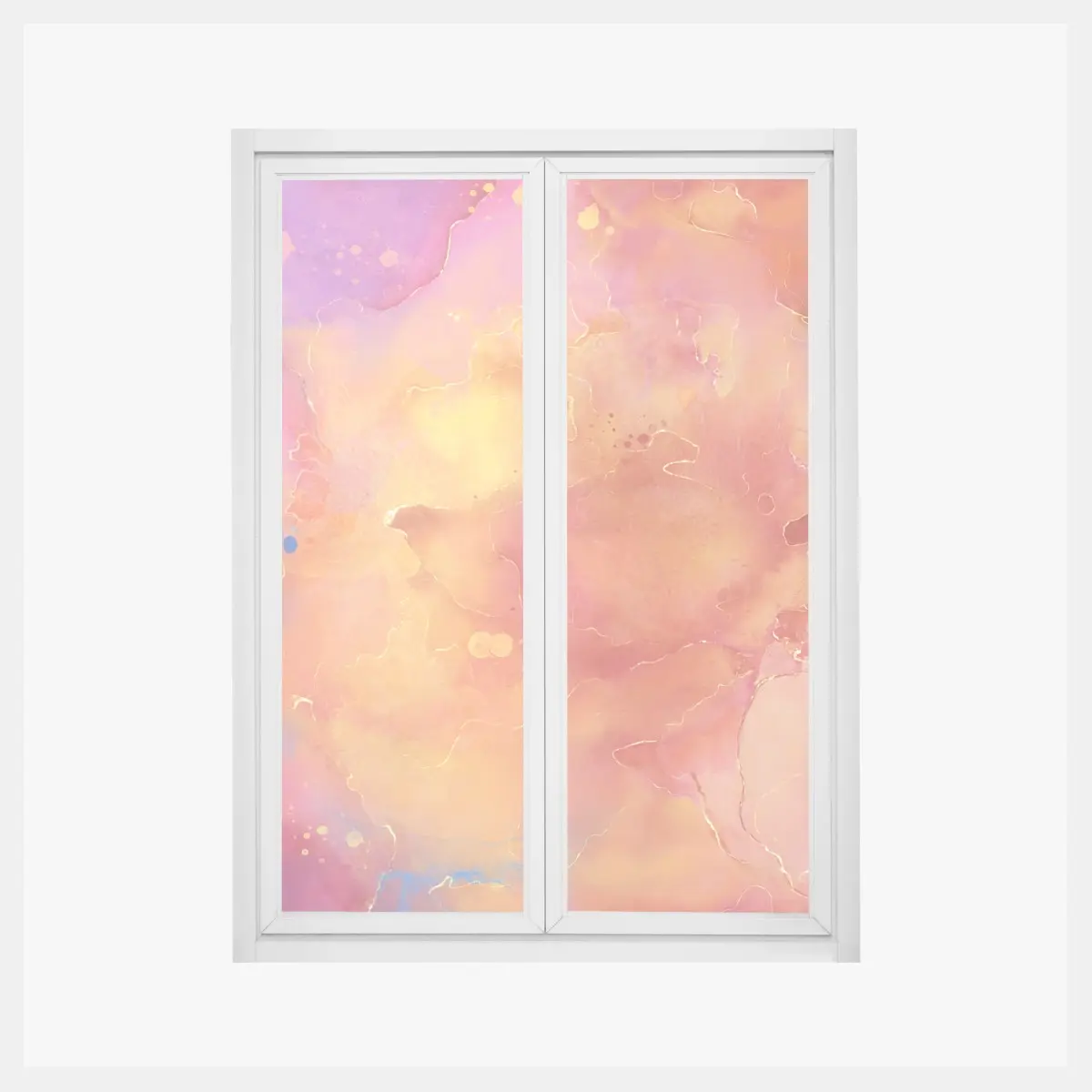 Window decal vibrant watercolor abstract in warm hues ⁕ Wallissimo® Window decal vibrant watercolor abstract in warm hues ⁕ Wallissimo®
